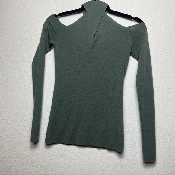 Theory Mock-Neck Crossover Long-Sleeve Sweater - Picture 1 of 7
